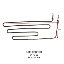 Resistenza Sauna Helo SEPC186 2170W 230V | Ricambio 64x20cm