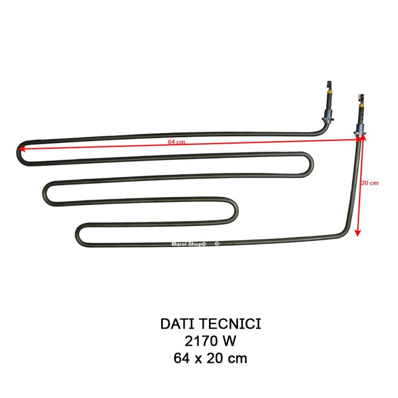 Resistenza Sauna Helo SEPC186 2170W 230V | Ricambio 64x20cm