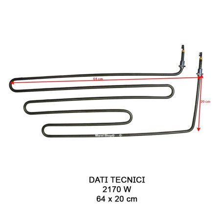 Resistenza Sauna Helo SEPC186 2170W 230V | Ricambio 64x20cm