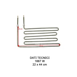 Resistenza Sauna Helo SEPC67 1667W 230V | Ricambio 44x22cm