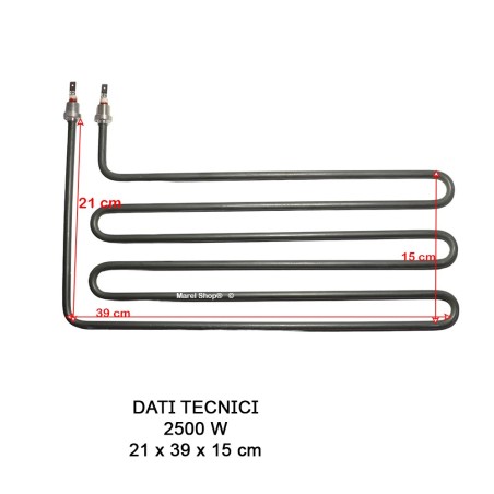 Resistenza Sauna WEKA 8951342 2500W 230V | Ricambio 39x21 Cm