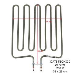 Resistenza Sauna Sawo Harvia 2670W 230V | Ricambio 300x410mm
