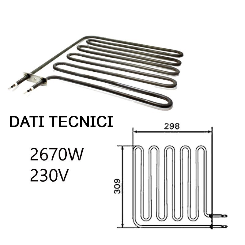 Resistenza Sauna Harvia ZSB-228 2670W 230V | Ricambio 288x298mm