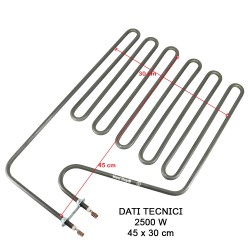 Resistenza Sauna Harvia ZSP-250 2500W 230V | Ricambio 450 x 300 mm