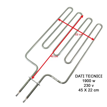Resistenza Sauna Harvia ZSA-430 1900W 230V | Ricambio 454x217mm