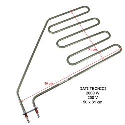 Resistenza Sauna HELO SEPC-11 2000W 230V | Ricambio 490x320mm