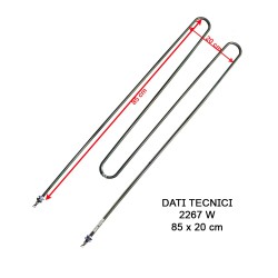 Resistenza Sauna HELO SEPC-199 2267W 230V | Ricambio 850x235mm